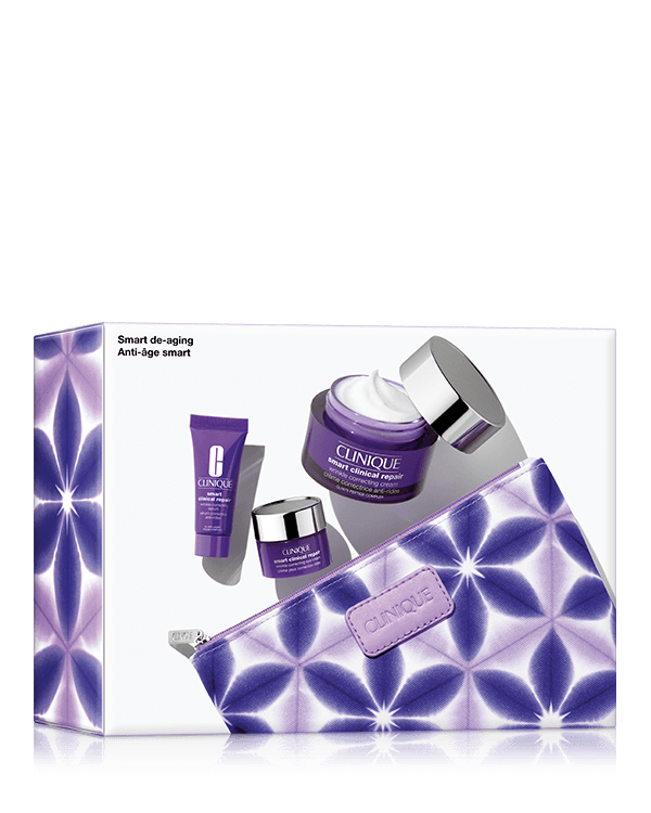 Smart De-Aging Skincare Set, A trio of innovative skincare to fight the look of lines and wrinkles. A $130.00 value.